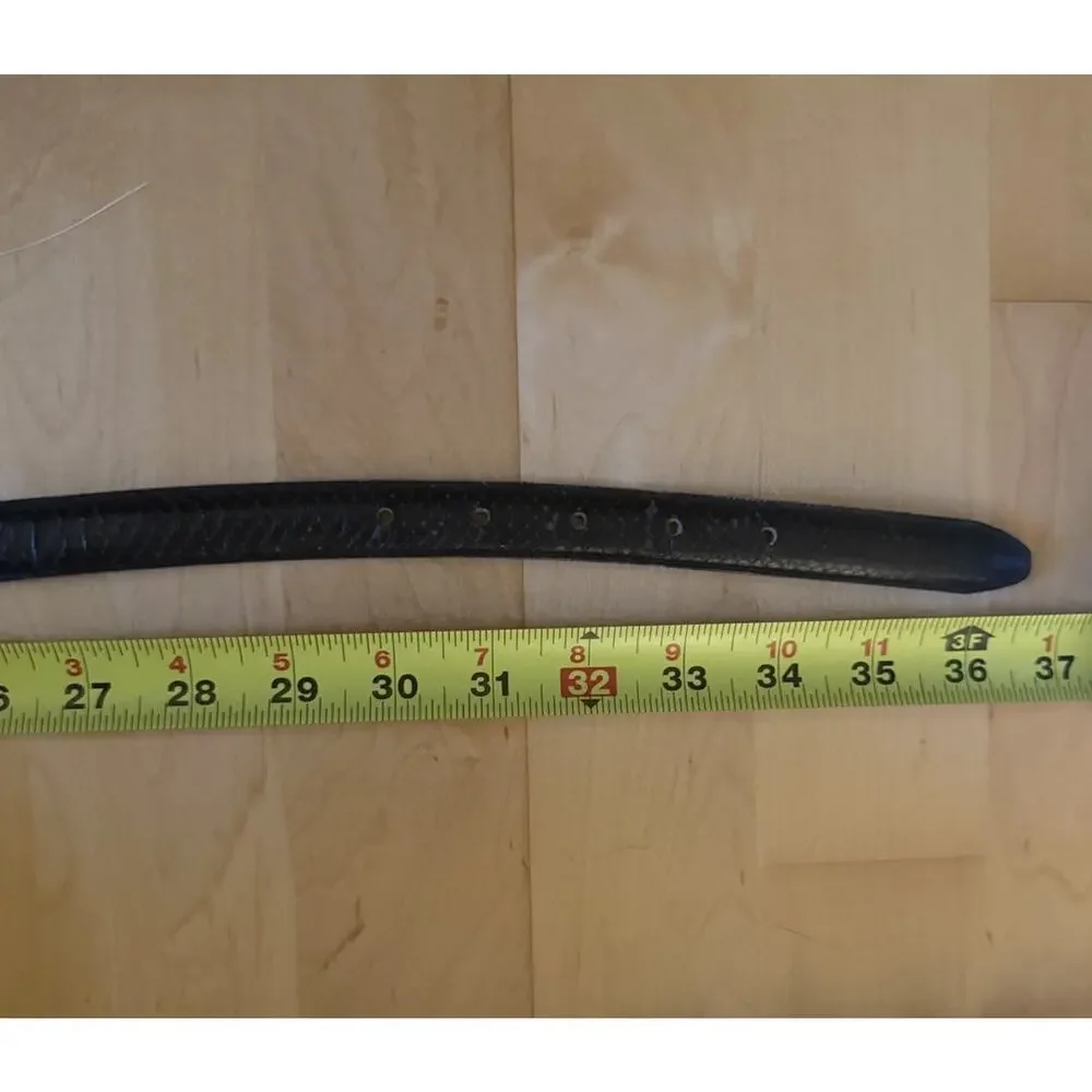 VTG Genuine Snakeskin Black Leather Belt M